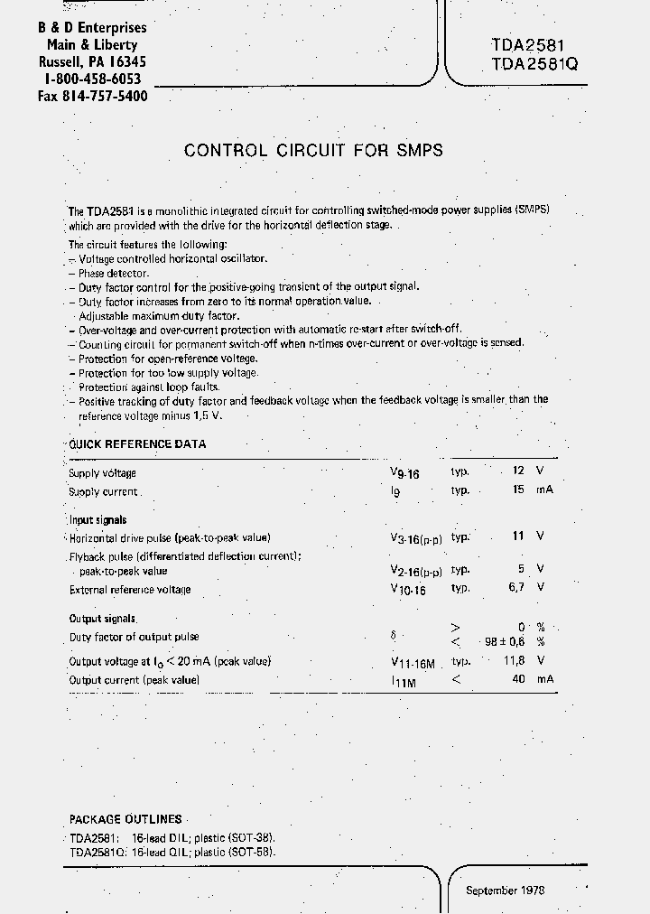 TDA2581_236454.PDF Datasheet