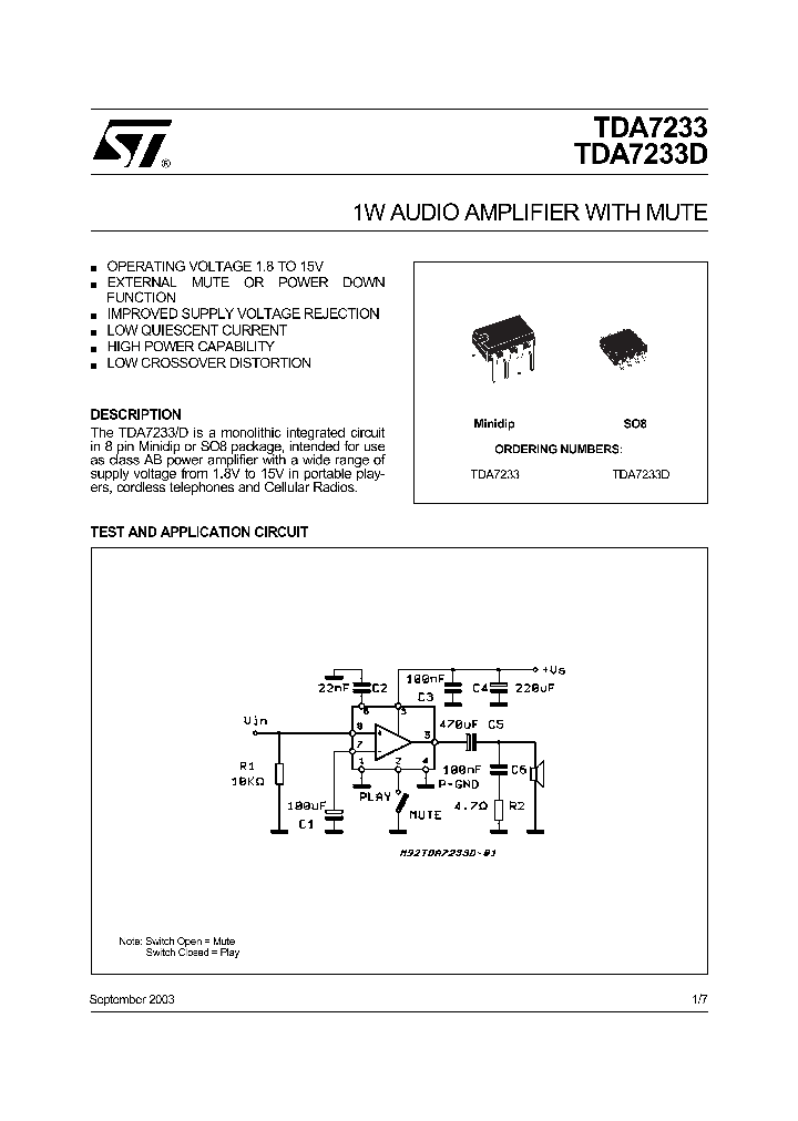 TDA7233_250946.PDF Datasheet