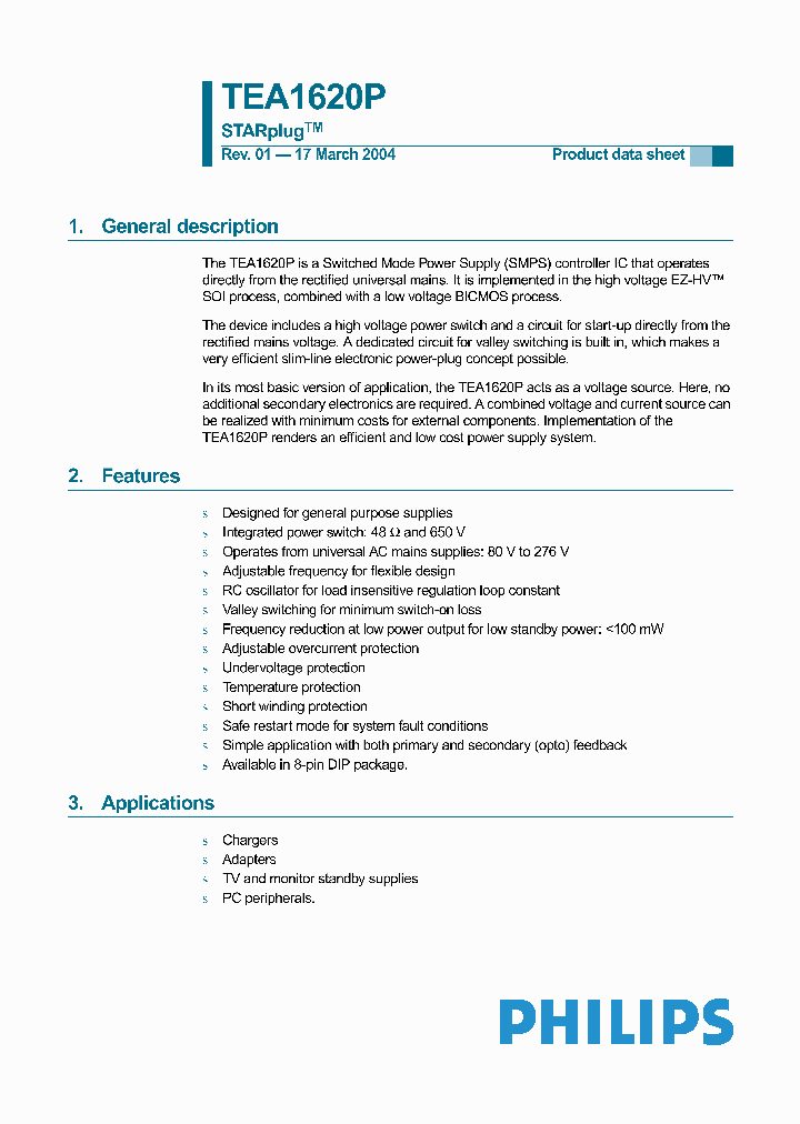 TEA1620P_232720.PDF Datasheet