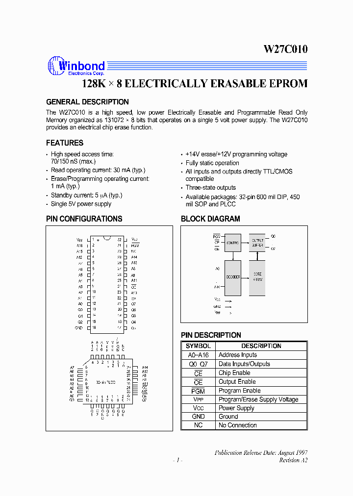 W27C010_244438.PDF Datasheet