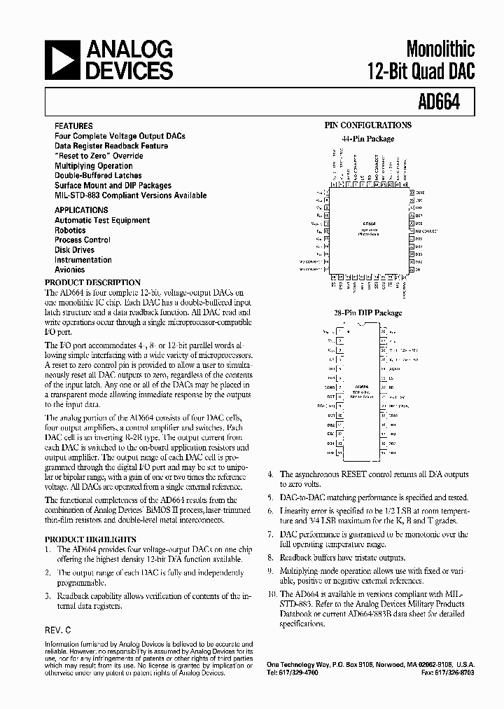 AD664KN-BIP_130730.PDF Datasheet