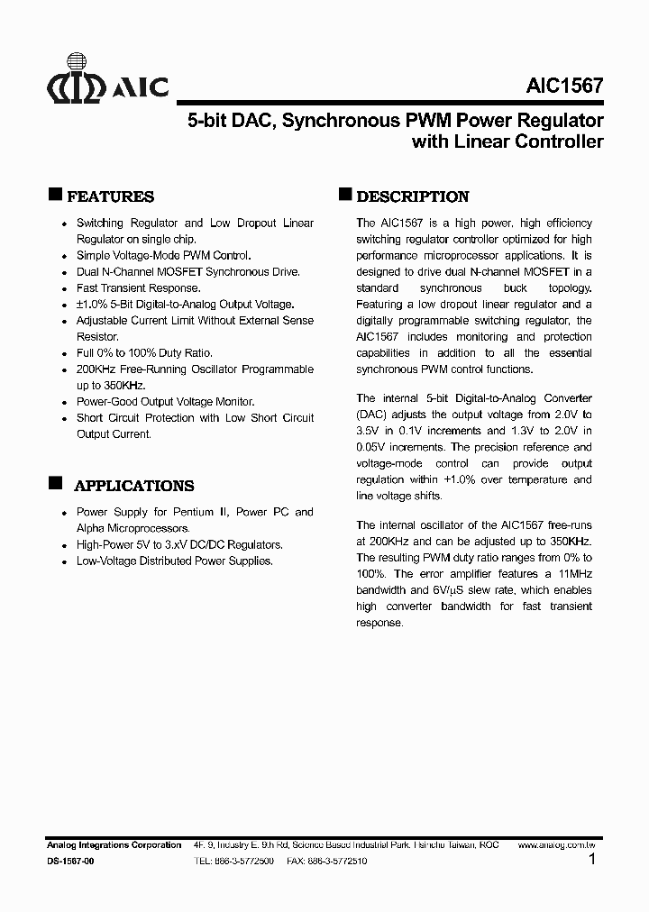 AIC1567_221924.PDF Datasheet