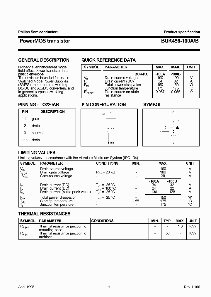 BUK456-100A_233079.PDF Datasheet