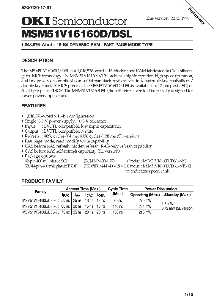 MSM51V16160D_228990.PDF Datasheet