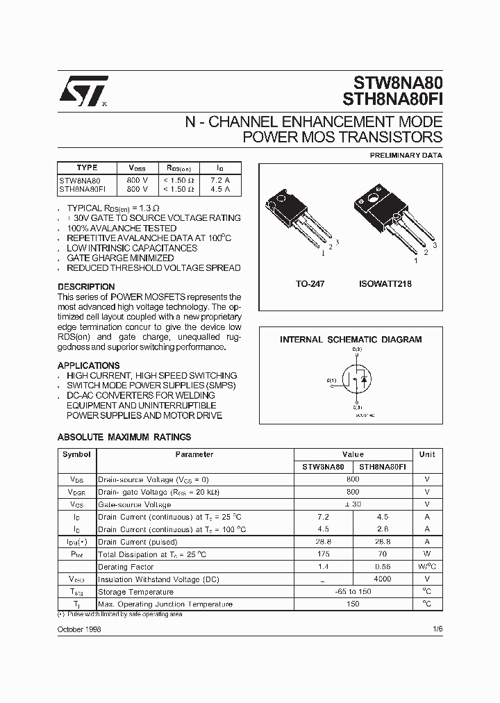 STH8NA80FI_220430.PDF Datasheet