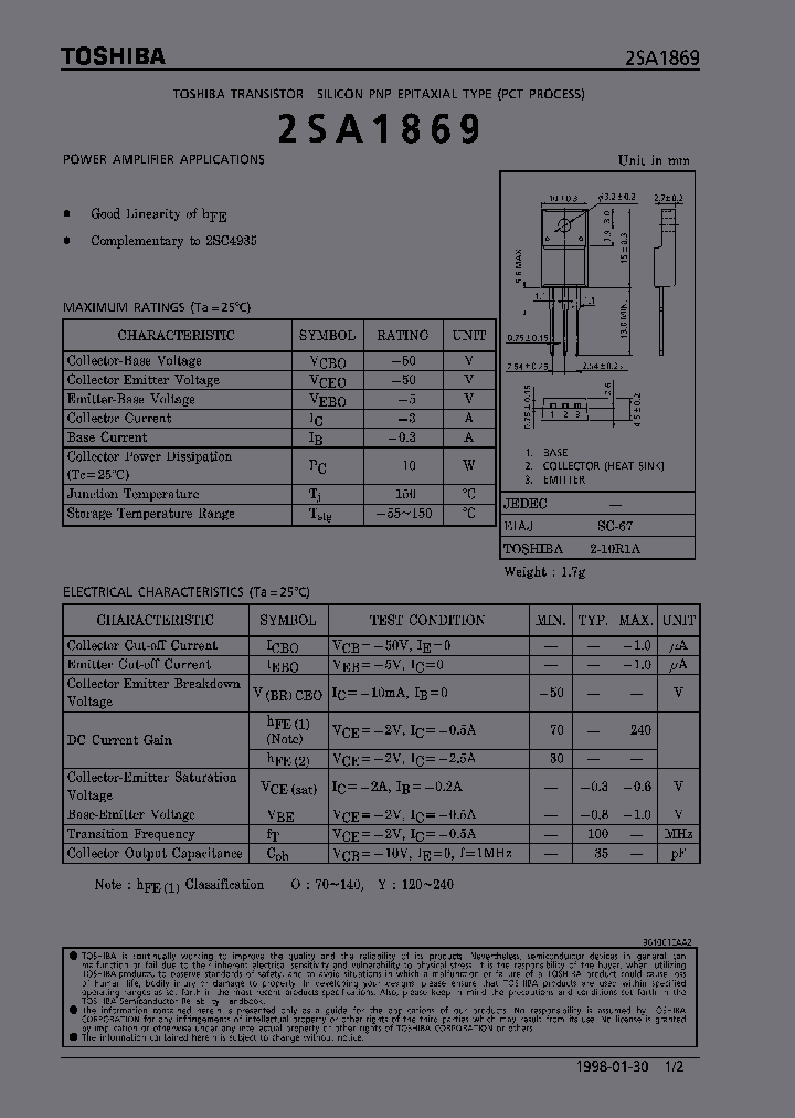 2SA1869_196710.PDF Datasheet