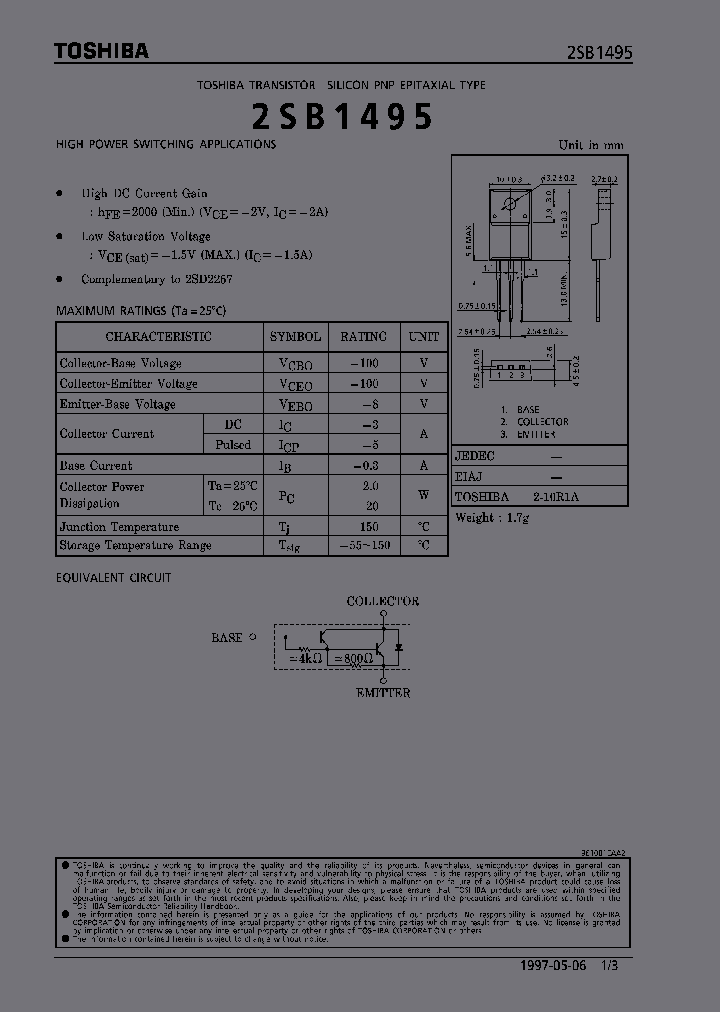 2SB1495_343444.PDF Datasheet