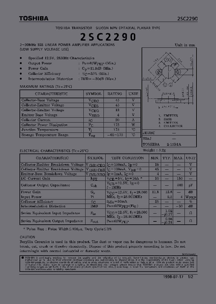 2SC2290_314113.PDF Datasheet