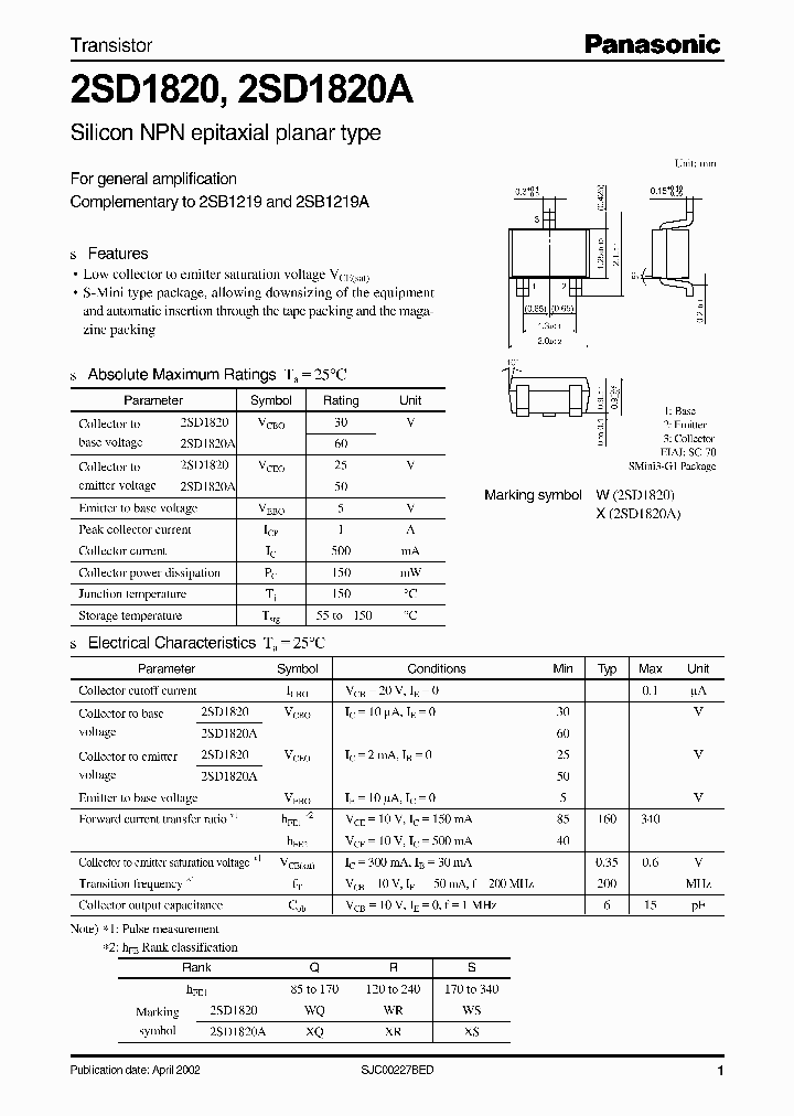 2SD1820_327685.PDF Datasheet