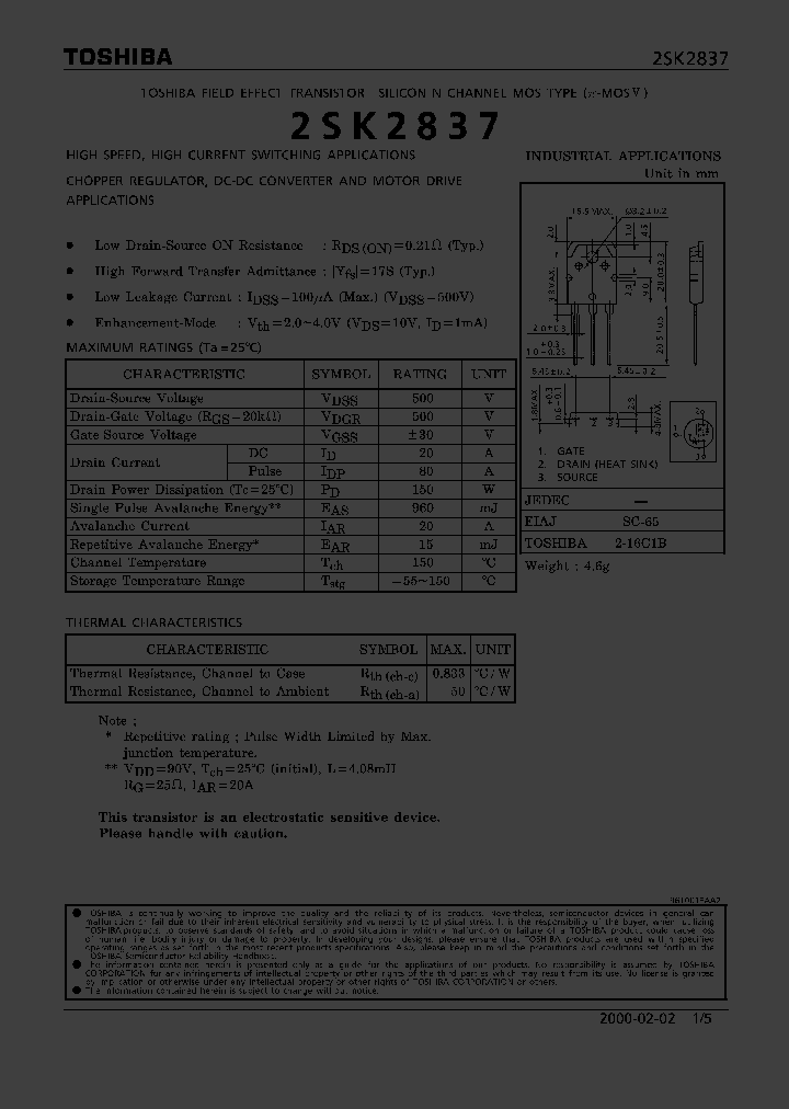 2SK2837_338642.PDF Datasheet