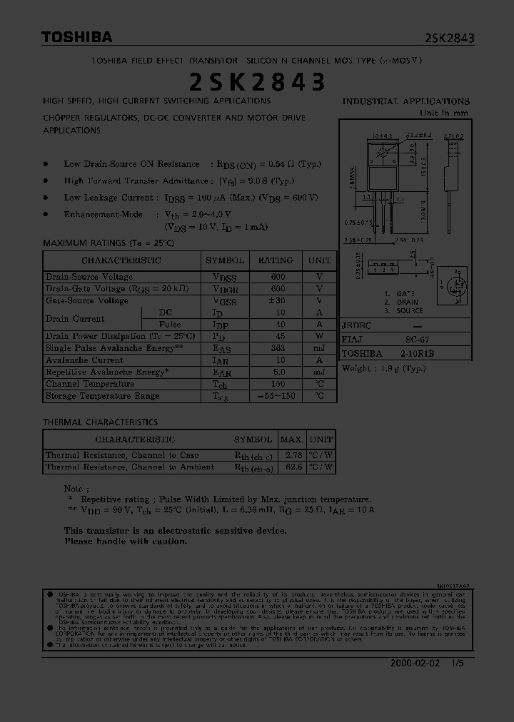 2SK2843_318849.PDF Datasheet