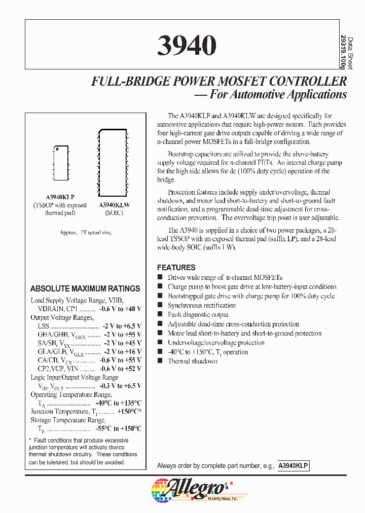 A3940KLP_328454.PDF Datasheet