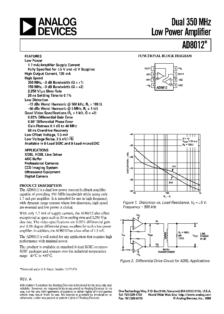 AD8012_375112.PDF Datasheet