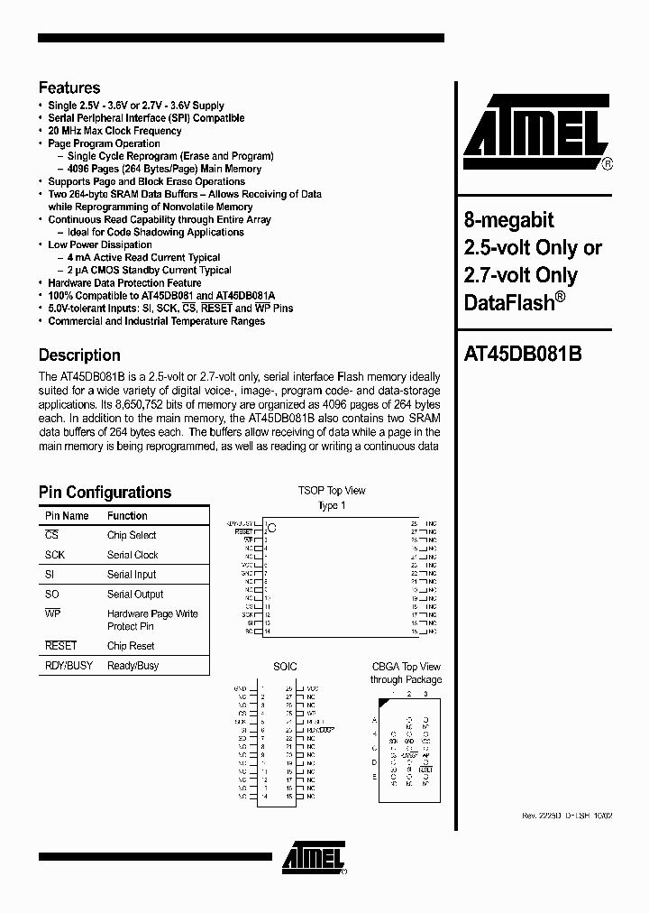 AT45DB081BNBSP_191380.PDF Datasheet