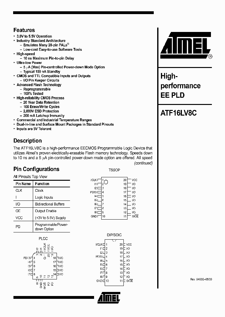 ATF16LV8CNBSP_356580.PDF Datasheet