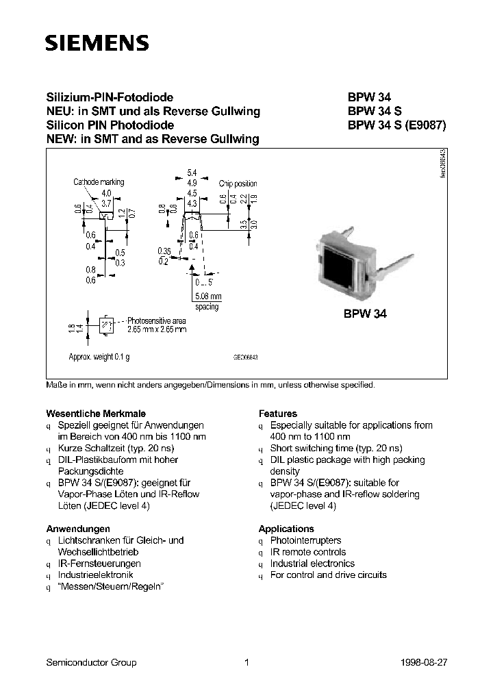 BPW34SE9087_198447.PDF Datasheet