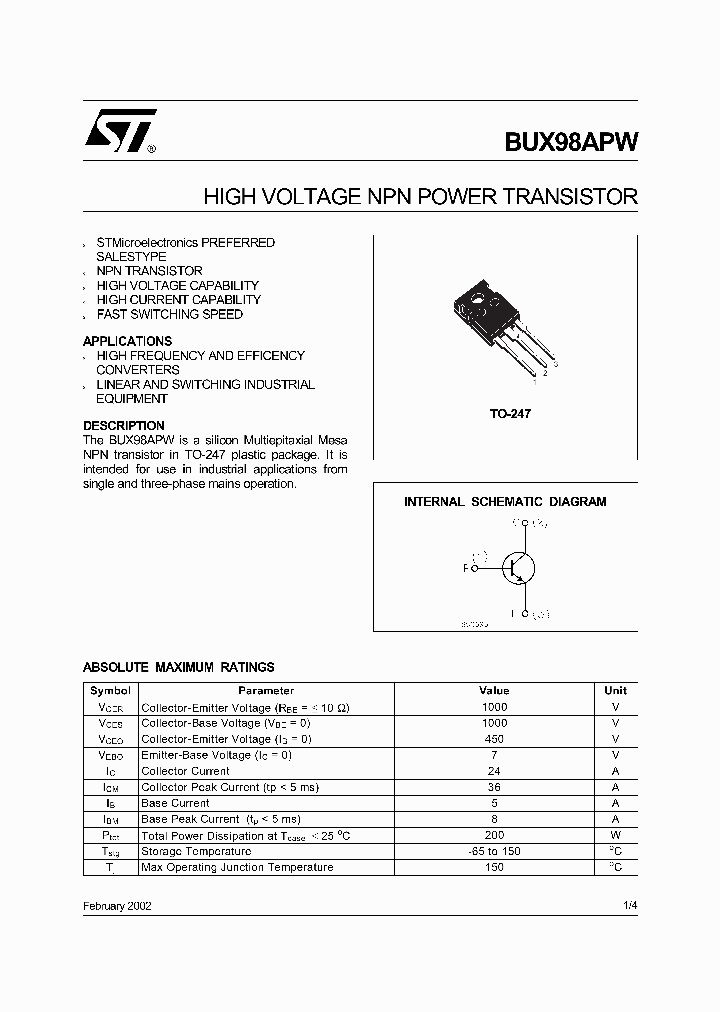 BUX98APW_359710.PDF Datasheet