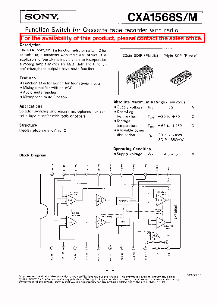 CXA1568M_23499.PDF Datasheet