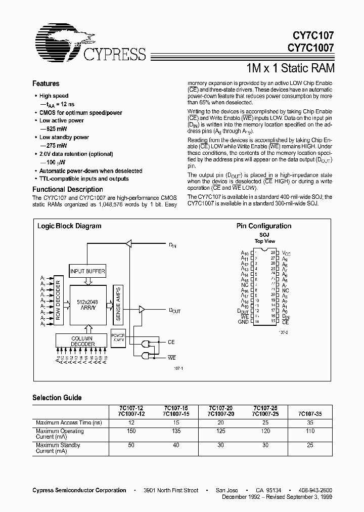 CY7C1007_332016.PDF Datasheet