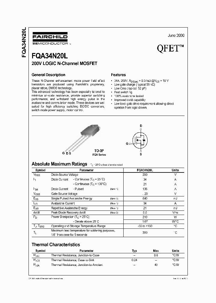 FQA34N20L_334499.PDF Datasheet