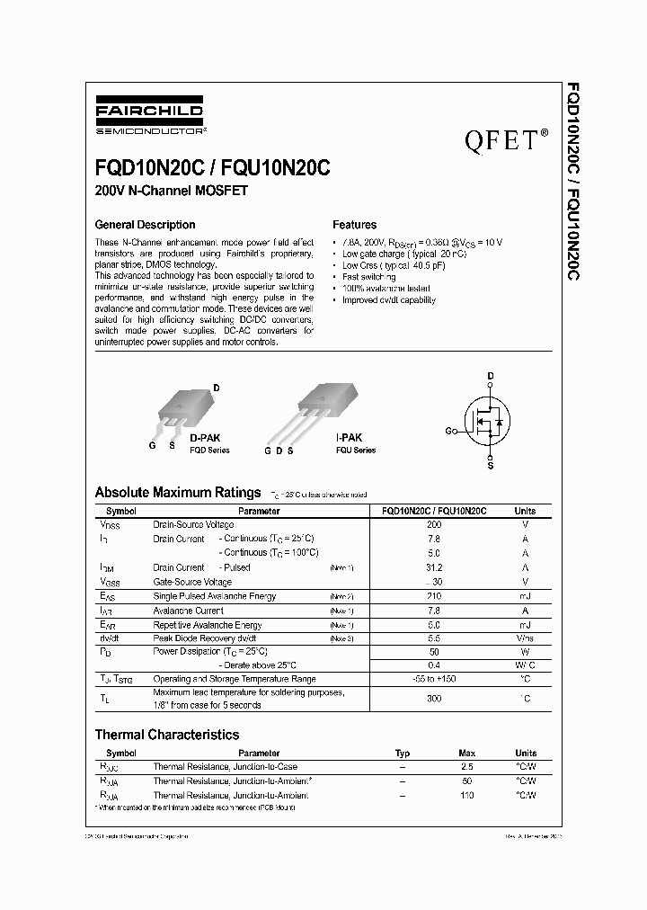 FQD10N20C_357341.PDF Datasheet