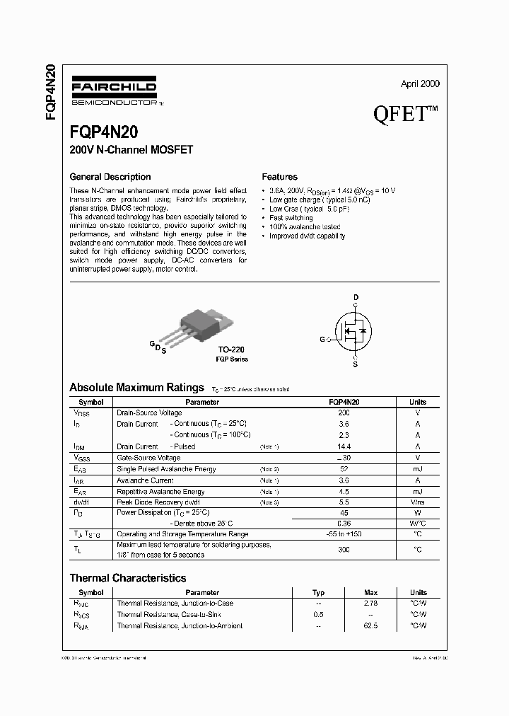 FQP4N20_333054.PDF Datasheet