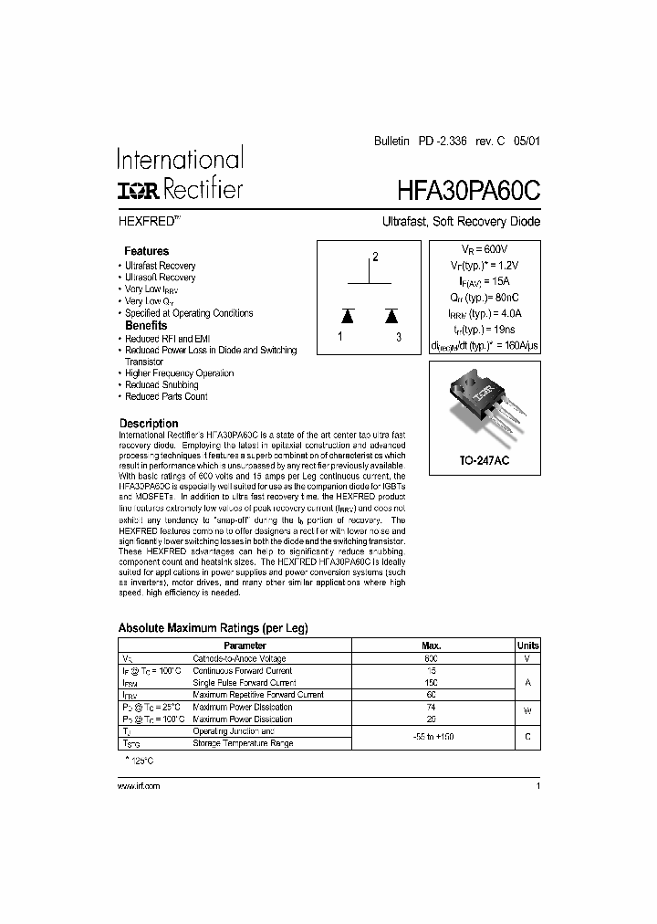 HFA30PA60C_315911.PDF Datasheet
