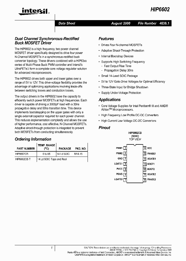 HIP6602_313976.PDF Datasheet