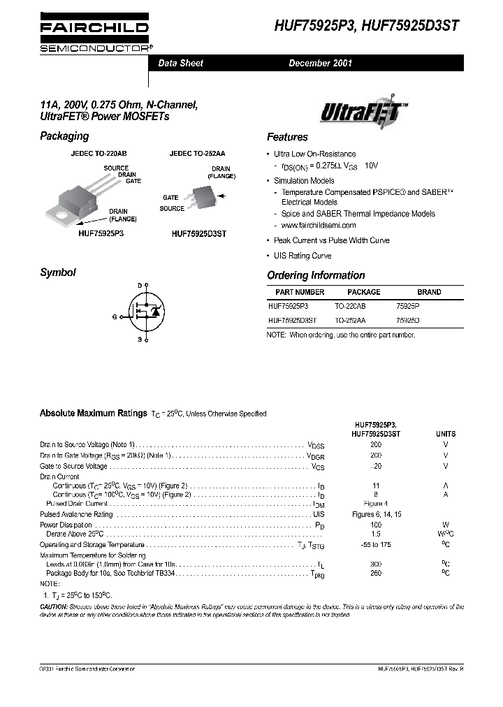 HUF75925D3ST_308729.PDF Datasheet