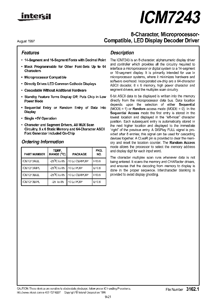 ICM7243_161403.PDF Datasheet