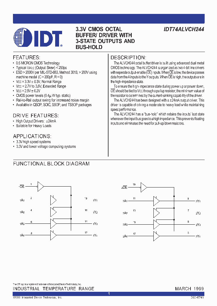 IDT74ALVCH244_349213.PDF Datasheet