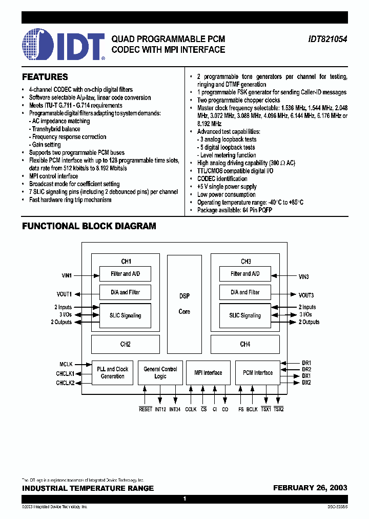 IDT821054_357945.PDF Datasheet