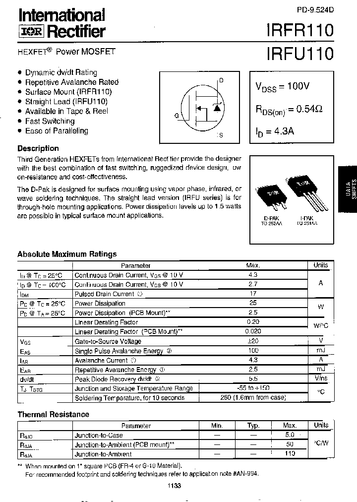 IRFR110_320080.PDF Datasheet