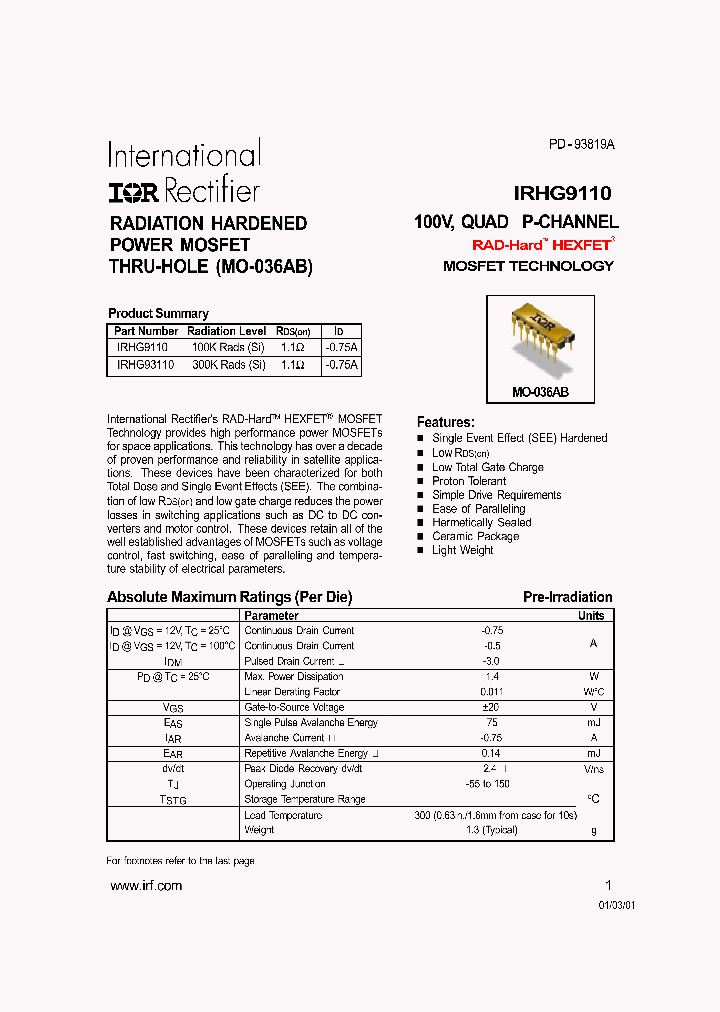 IRHG9110_319009.PDF Datasheet