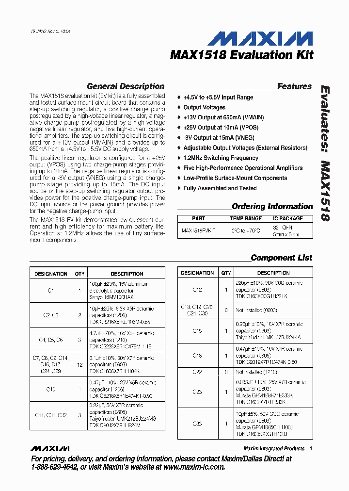 MAX1518EVKIT_193438.PDF Datasheet