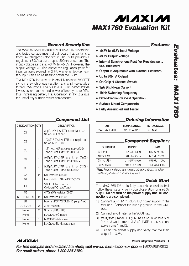 MAX1760EVKIT_374638.PDF Datasheet