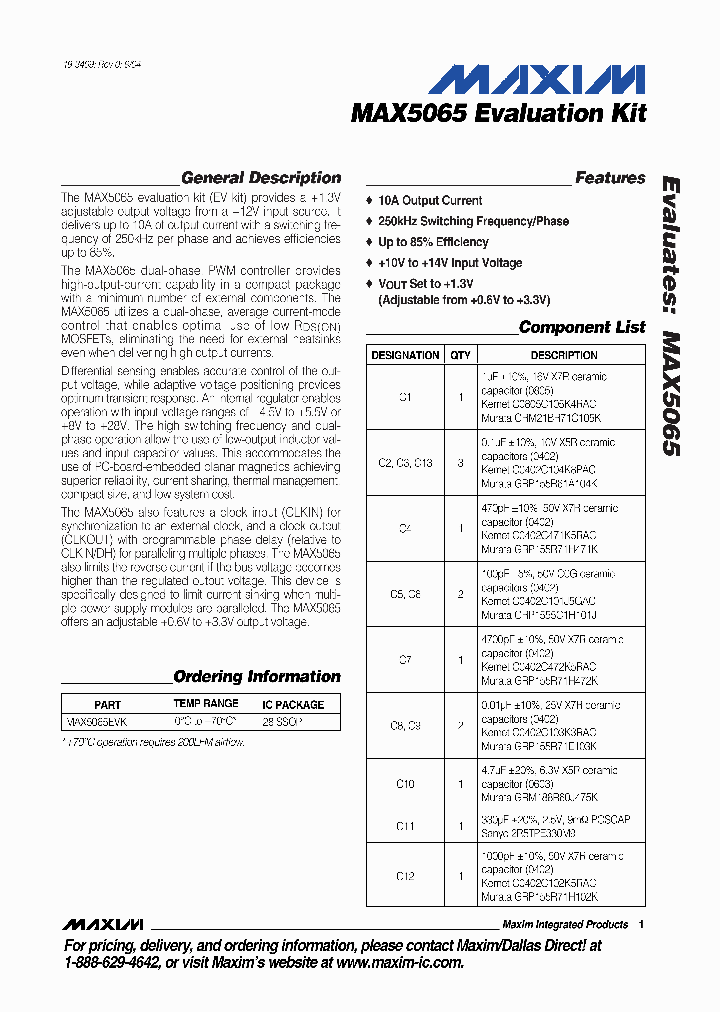 MAX5065EVKIT_377526.PDF Datasheet