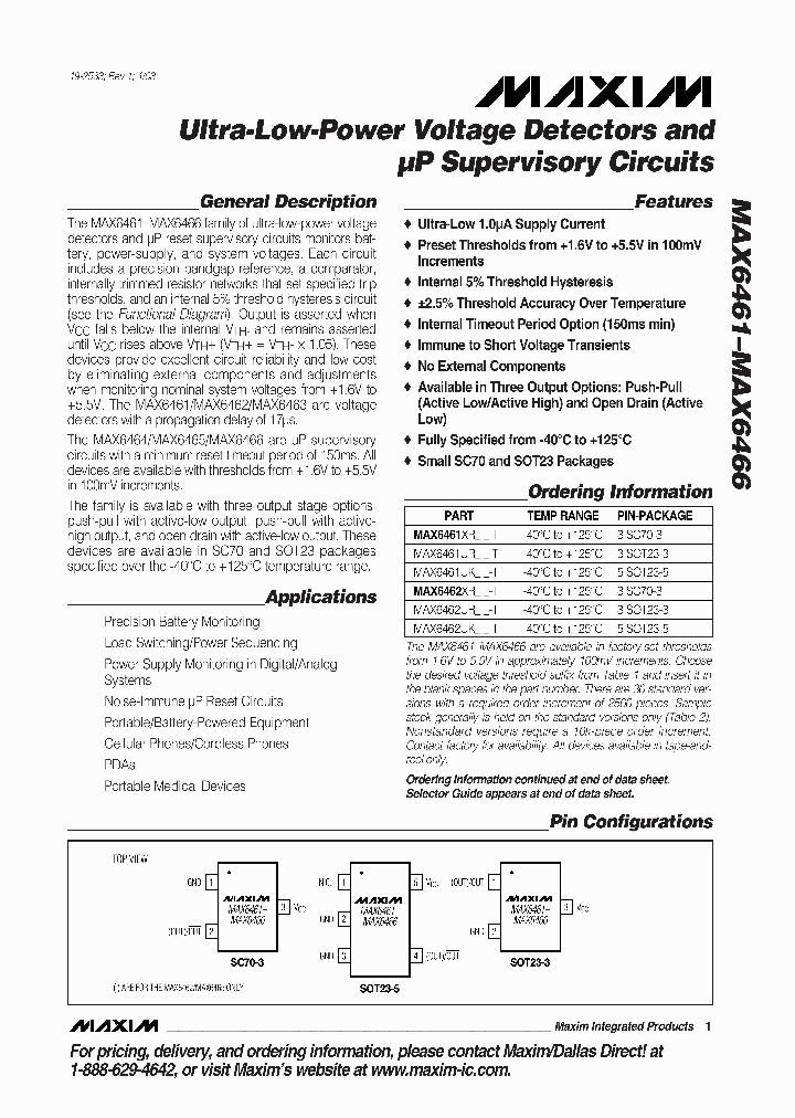 MAX6461XR29-T_44220.PDF Datasheet
