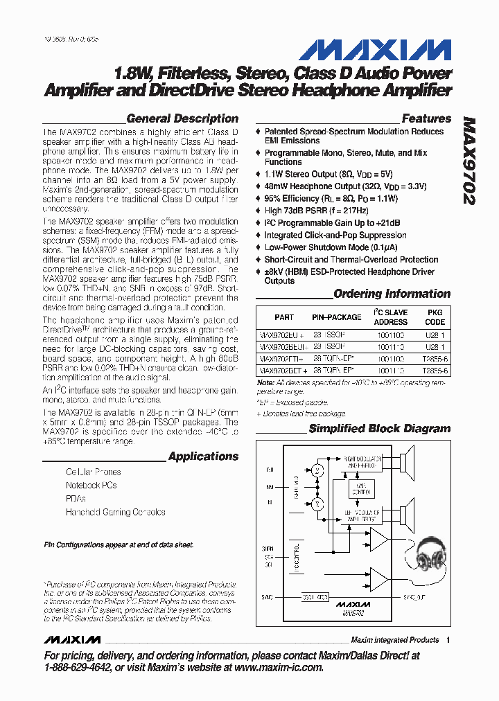 MAX9702EUI_328387.PDF Datasheet