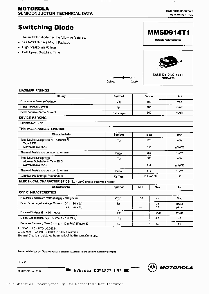 MMSD914T1NBSP_198410.PDF Datasheet