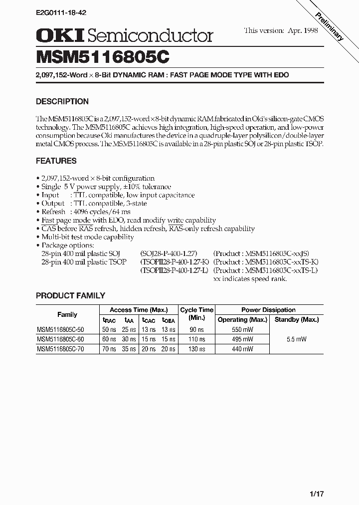 MSM5116805C_306020.PDF Datasheet