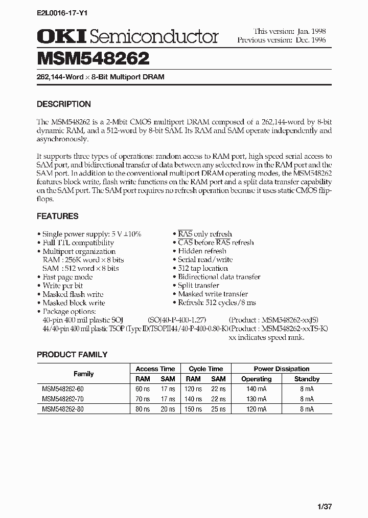 MSM548262_317419.PDF Datasheet