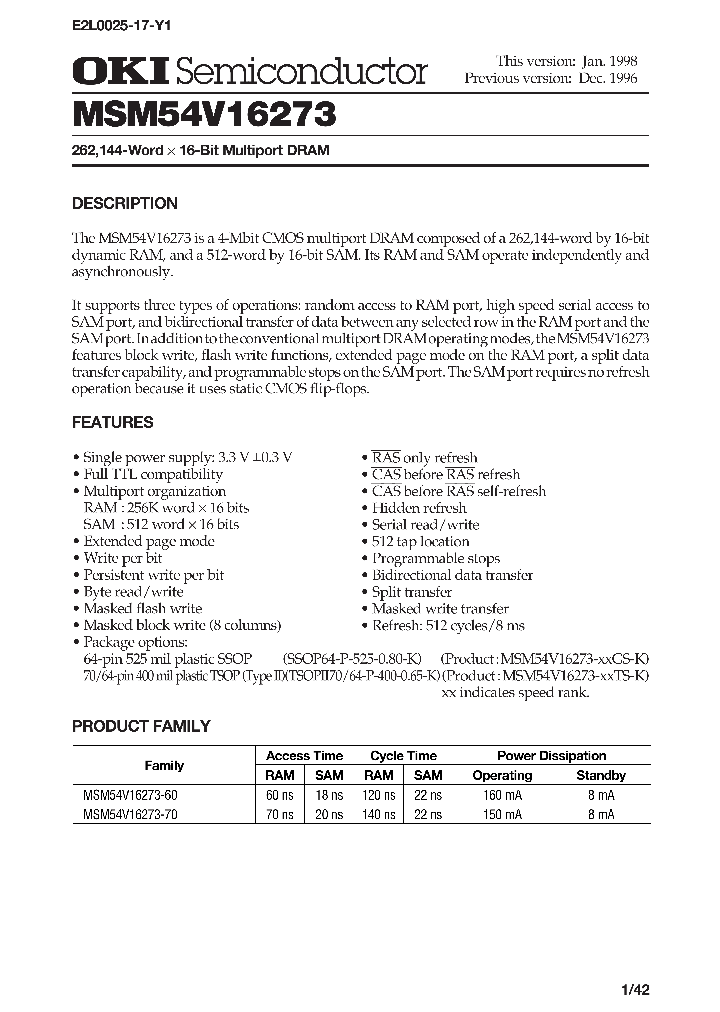 MSM54V16273_331254.PDF Datasheet