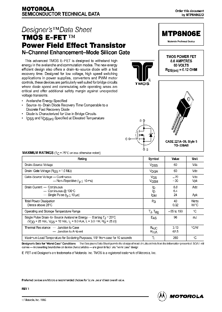 MTP8N06ED_313606.PDF Datasheet