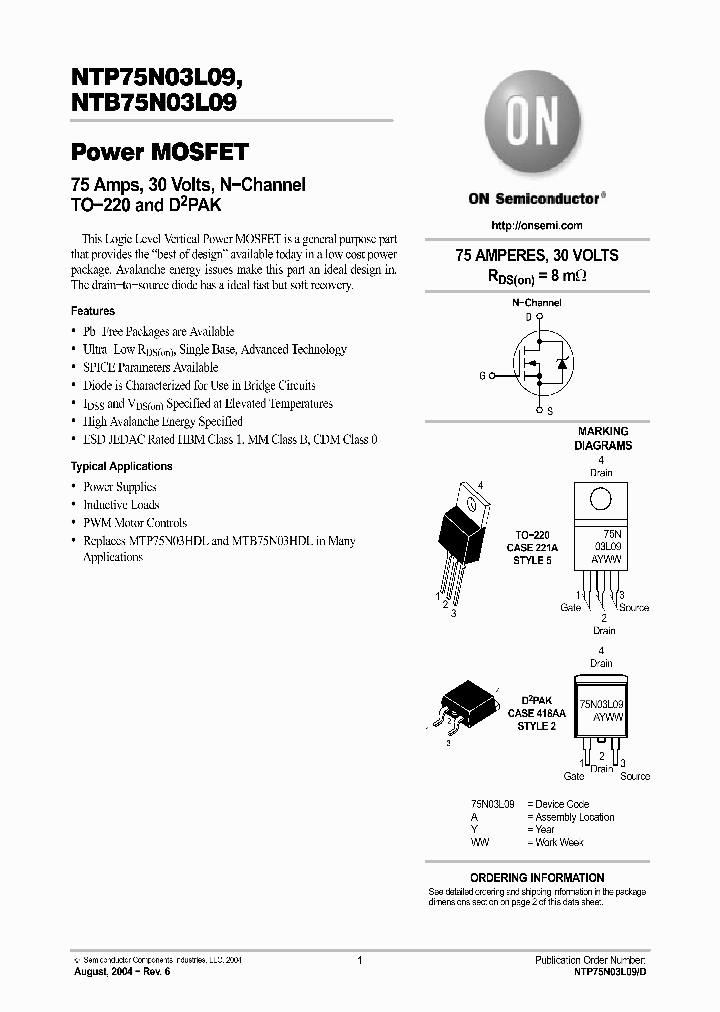 NTB75N03L09_191436.PDF Datasheet