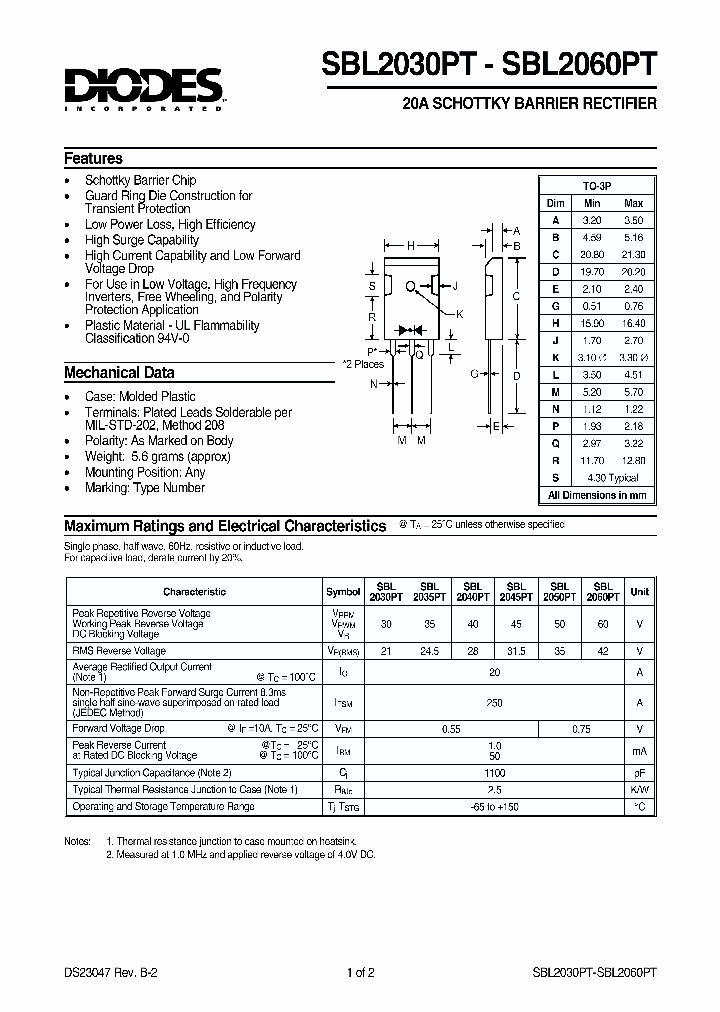 SBL2045PT_11231.PDF Datasheet