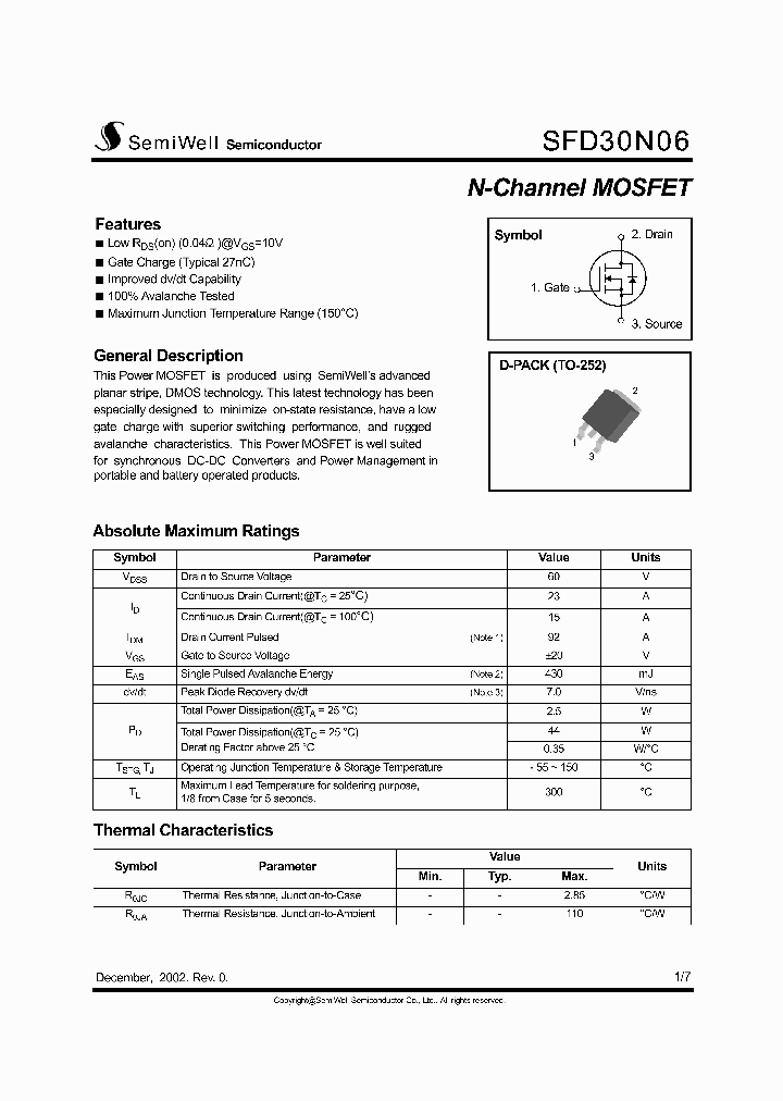 SFD30N06_364241.PDF Datasheet