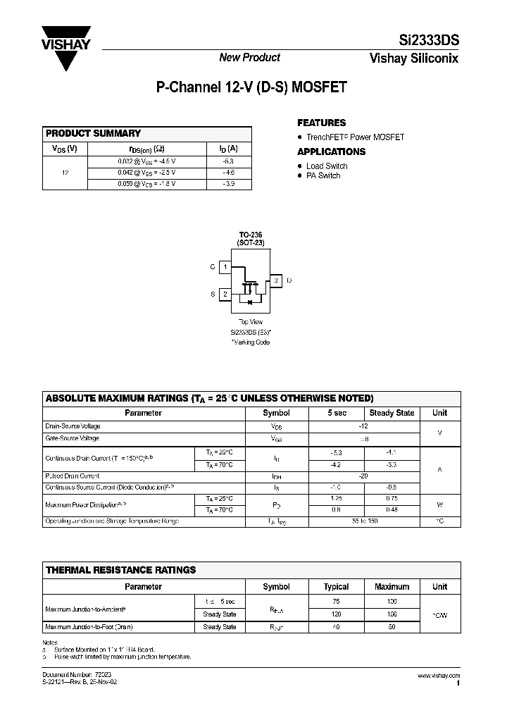 SI2333DS_349699.PDF Datasheet