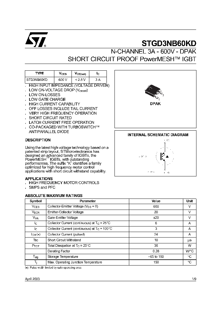 STGD3NB60KD_324916.PDF Datasheet