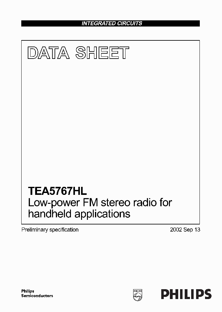 TEA5767HL_308828.PDF Datasheet